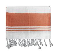 Russo Tessuti Telo Mare Spiaggia Pareo Cotone Fouta con Frange Basic Piscina Spiaggia-Arancione