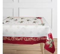 Russo Tessuti Tovaglia Tappeto Copritavolo Arredo Natale Natalizio Gobelin Lurex Idea Regalo 6 POSTI SCHIACCIANOCI