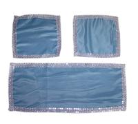 Russo Tessuti Tris Centri Centrini Runner RASITA Raso e Strass Brillantini Camera Letto Living-Avion