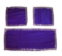 Russo Tessuti Tris Centri Centrini Runner Rasita Strass Brillantini Tinta Unita Lurex-Blu