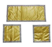 Russo Tessuti Tris Centri Centrini Runner Rasita Strass Brillantini Tinta Unita Lurex-Oro