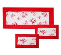 Russo Tessuti Tris Centri Fiocco Runner Centrini Rosso Natale Fiocchi Merletto Arredo Home