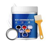 Rust Conversion Paint, MultiFunctional Water-Based Metal Rust Remover with Brush, Colour Steel Tile Renovation, for Metal, Car, Fences, Industrial Equipment (White,300G)