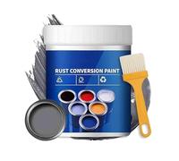 Rust Conversion Paint, MultiFunctional Water-Based Metal Rust Remover with Brush, Colour Steel Tile Renovation, for Metal, Car, Fences, Industrial Equipment (Grey,300G)