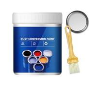 Rust Conversion Paint, MultiFunctional Water-Based Metal Rust Remover with Brush, Colour Steel Tile Renovation, for Metal, Car, Fences, Industrial Equipment (Silver,500G)