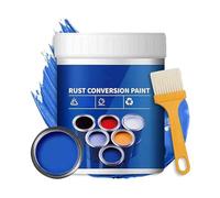 Rust Conversion Paint, MultiFunctional Water-Based Metal Rust Remover with Brush, Colour Steel Tile Renovation, for Metal, Car, Fences, Industrial Equipment (Blue,500G)