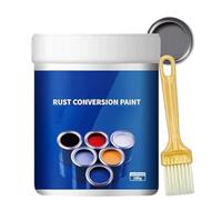 Rust Conversion Paint, Weatherproof Rust Converter Paint for Metal, Removal Converter Metallic with Brush,Multi-Functional Anti, Encapsulator, Multi-Color (Gray)