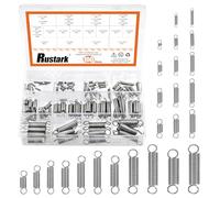 Rustark 100 molle di estensione in acciaio inox di 25 misure, assortite, molle di estensione e compressione, molle meccaniche con estremità a gancio, piccola molla di tensione a molla per riparazioni