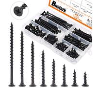 Rustark 160-pcs # 7 Coarse thread Drywall Screw with Phillips Drive nero ossido Finsh Bugle viti per legno a testa assortimento kit ideale per cartongesso Sheetrock
