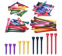 Rustark 180 pezzi 4 misure variopinti Golf Tees Assortimento Set durevole Bambù Golf Tees Legno Golf Tee meno attrito Legno Tees Ridurre l'attrito Golf Tees per Golf Training Golfer Professionale