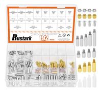 Rustark 192 distanziatori esagonali M4 in ottone nichelato maschio femmina, distanziatori maschio/femmina, kit assortito con viti filettate per scheda madre e circuiti stampati, per scheda madre PCB