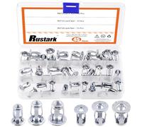 Rustark 45 pezzi M4 M5 M6 Jack Nuts Petal Nuts Assortment Kit, Heavy Duty Zinc Plated Jacknut Threaded Insert Petal Nuts Expansion Jack Nuts Threaded Insert Nuts Rivnut Blind for Hollow Wall Iron Skin