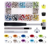 Rustark, 500 set di occhielli da 3/16 pollici, set di occhielli in metallo con 4 pezzi per l’installazione di vestiti, scarpe, borse, carta, pelle, progetti fai da te (10 colori)