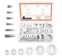 Rustark 52 pezzi 6 misure 5/8" 13/16" 7/8" 1" 1-3/16" 1-3/16" 1-1/2" bianco doppio lato gomma passacavo kit assortimento foro occhielli in gomma tappi in gomma passacavo cavo cavo firewall tappi per