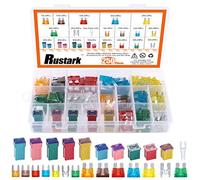 Rustark Kit assortito di fusibili standard e mini per auto, 250 pezzi, fusibili a lama, basso e alto/STD, a forma di scatola, fusibili assortiti per camion, auto e SUV, barche