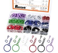 Rustark Kit di 372 portachiavi in 6 colori tra cui 72 portachiavi con catena e 100 anelli di salto con 150 perni a vite per artigianato, ciondoli e gioielli