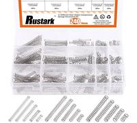 Rustark Kit di molle meccaniche a compressione in acciaio inox, confezione da 240 pezzi, 15 diverse misure 4 mm 5 mm 6 mm OD, 10 mm 20 mm 30 mm 40 mm 50 mm L