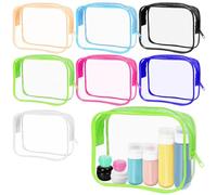 Rustark Sacchetti di trucco trasparenti Sacchetti di immagazzinaggio cosmetici PVC ravel Custodia in plastica impermeabile per trucco per le donne Organizzare articoli da toeletta in viaggio, Colori