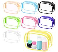 Rustark Sacchetti di trucco trasparenti Sacchetti di immagazzinaggio cosmetici PVC ravel Custodia in plastica impermeabile per trucco per le donne Organizzare articoli da toeletta in viaggio, Colori