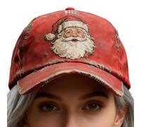 Rustic Baseball Hat - Christmas Red Vintage Cap, Babbo Natale Printed Baseball Hat | Funny Adjustable Dirty Looks Cap for Men, Daily Travel Outdoor Camping Hiking Sports Holiday Birthday, Gift