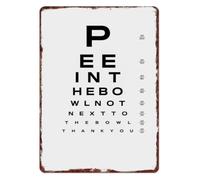 Rustic Bathroom Eye Chart Pee In Bowl Tin Sign Funny Wall Hanging for Men Nest Workshop Garage Basement Farmhouse Style Bathroom Accent 8 X 12 inch