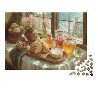 Rustic Breakfast Table 1000 Pezzi Carta Ecologica Set Di Puzzle Fans Per Ragazzi 12-18 Anni Allenamento Di Concentrazione Presente Divertente 52x38cm/1000pcs