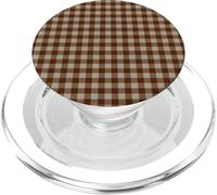 Rustic Brown Taupe Gingham Fall Farmhouse Aesthetic PopSockets PopGrip per MagSafe