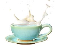 Rustic Ceramic Mug - 150ml Japanese Coffee Mug And Saucer Set Vintage Stoneware Latte Cup, Handmade Kiln Changing Japanese Coffee Cup For Pour Over Espresso Gift