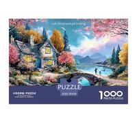 Rustic Cottage 1000 Pezzi Carta Ecologica Puzzle Cottage by The Lake Immagini Vibranti Giocattoli Educativi Puzzle Decorazioni Per La Casa 70x50cm/1000pcs