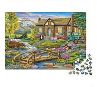 Rustic Cottage Scene Puzzle 1000 Pezzi Per Anziani Serata in Famiglia Allenamento Mentale Made in Europa Stimolo Cognitivo Cartone Di Alta Qualità 38x26cm/1000pcs