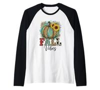 Rustic Fall Vibes Zucca Girasoli Stampa Leopardata Maglia con Maniche Raglan