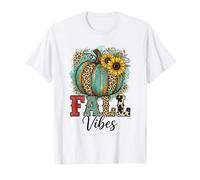 Rustic Fall Vibes Zucca Girasoli Stampa Leopardata Maglietta