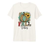 Rustic Fall Vibes Zucca Girasoli Stampa Leopardata Maglietta Premium