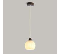 Rustic Farmhouse Glass Fixture, Wood Light Dining Room Hanging Chandelier for Kitchen Island, Retro Pendant Lighting