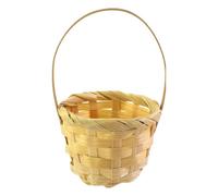 Rustic Flower Basket - Miniature Woven Basket with Carry Handle, Decorative Floral Display Accessory, Lightweight Portable Event Decor | For Weddings Easter Parties Garden Decorations Flower Girl