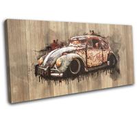 Rustic Garage Rat Rod Man Cave Cars SINGLE TELA parete arte foto stampa