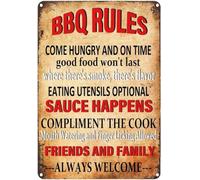 Rustic Grill Rules Metal Sign Hungry On Time Quote 8 X 12 in
