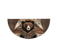 Rustic Lodge Bear - Bandierine a semicerchio, da appendere all'aperto | 1 striscione impermeabile a 3 occhielli da 0,6 x 1,2 m per portico, recinzione e balcone. Eventi patriottici della Giornata