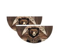Rustic Lodge Bear - Bandierine a semicerchio, da appendere all'aperto | 2 striscioni impermeabili a 3 occhielli da 0,6 x 1,2 m per portico, recinzione e balcone. Eventi patriottici della Giornata