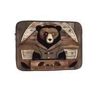 Rustic Lodge Bear - Borsa per computer portatile, comoda, antiurto, 13 pollici, elegante, per viaggi d'affari, lavoro e ufficio