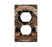 Rustic Lodge Bear - Piastra decorativa per interruttore, in policarbonato, infrangibile, per casa, ufficio, 1 banda con viti