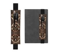 Rustic Lodge Bear - Portapenne regolabile in pelle, per quaderni, calendari, tablet, segnalibro e portapenne con fascia elastica