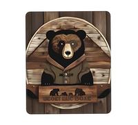 Rustic Lodge Bear - Tappetino per mouse per computer con cuciture anti-usura, impermeabile, con base in gomma antiscivolo, adatto per laptop, ufficio e casa, tappetino per mouse da gaming. 20,1 x 24,1