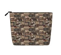 Rustic Lodge Bear - Trousse da donna con motivo di orso, adatta per uso quotidiano, viaggi e viaggi d'affari.