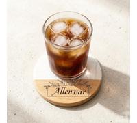 Rustic Marble and Wood Coasters, Custom Name Engraved, Perfect Wedding