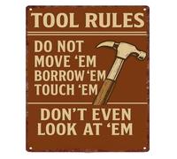 Rustic Metal Sign No Borrow Without Asking Wall Decor 12x8 Inch | High quality UV print resists fading stays readable for years