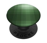 Rustic Olive Green Plaid Flannel Pattern Vintage Tartan PopSockets PopGrip Adesivo
