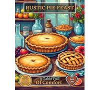 RUSTIC PIE FEAST - A Table Full of Comfort: 60 Realistic Full-Page Illustrations of Rustic Tables Overflowing with Pies, Fruits, Flowers, Bottles, and Cozy Kitchen Decor