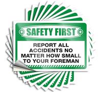 Rustic Quote Garage | Safety First Report All Accident No Matter How Small to Your Foreman Cool Water Sticker Pack (12 x 18 cm)