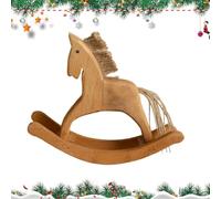 Rustic Rocking Horse - Wooden Vintage Ornament, Sturdy Space Saving Gift